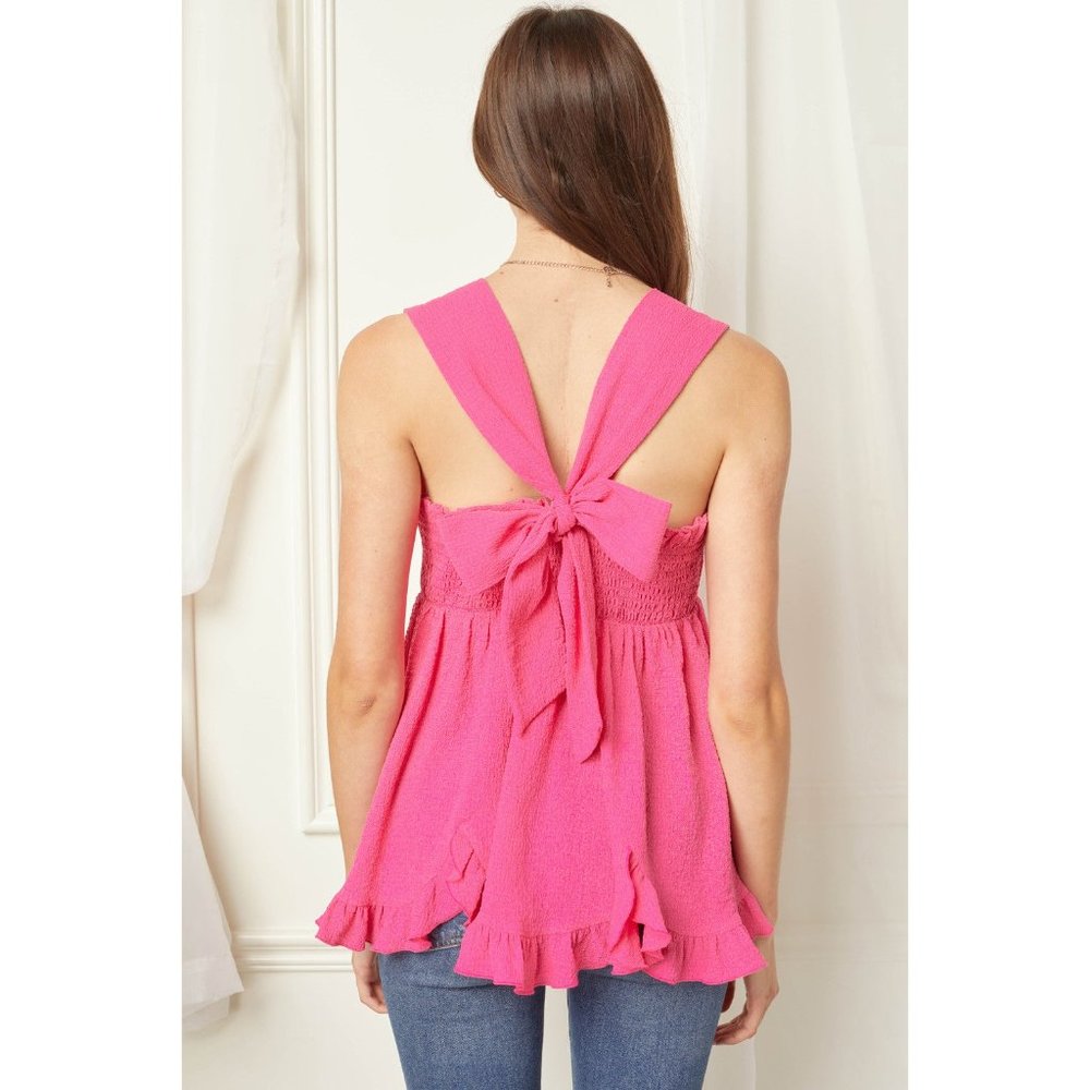 Entro Square Neck Babydoll Top, Pink - Picture 3 of 6
